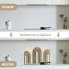 Boogvormen - Zwart - Strak keuken achterwand spatscherm klein -voor_na_FR