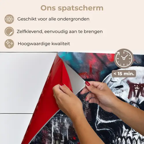 Schedels - Graffiti - Abstract keuken achterwand spatscherm klein -spatscherm_NL