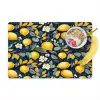 Citroenen - Bloemen - Bladeren - Blauw Placemat vinyl groot 368 -zzzproduct_Kitchenyeah-website