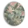 Compositie van bladeren - Groen - Roze Akoestische PET Vilt - Rond klein -3d