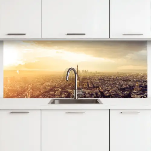 Parijs - Skyline - Zonsondergang - Steden keuken achterwand 2 middel -3d