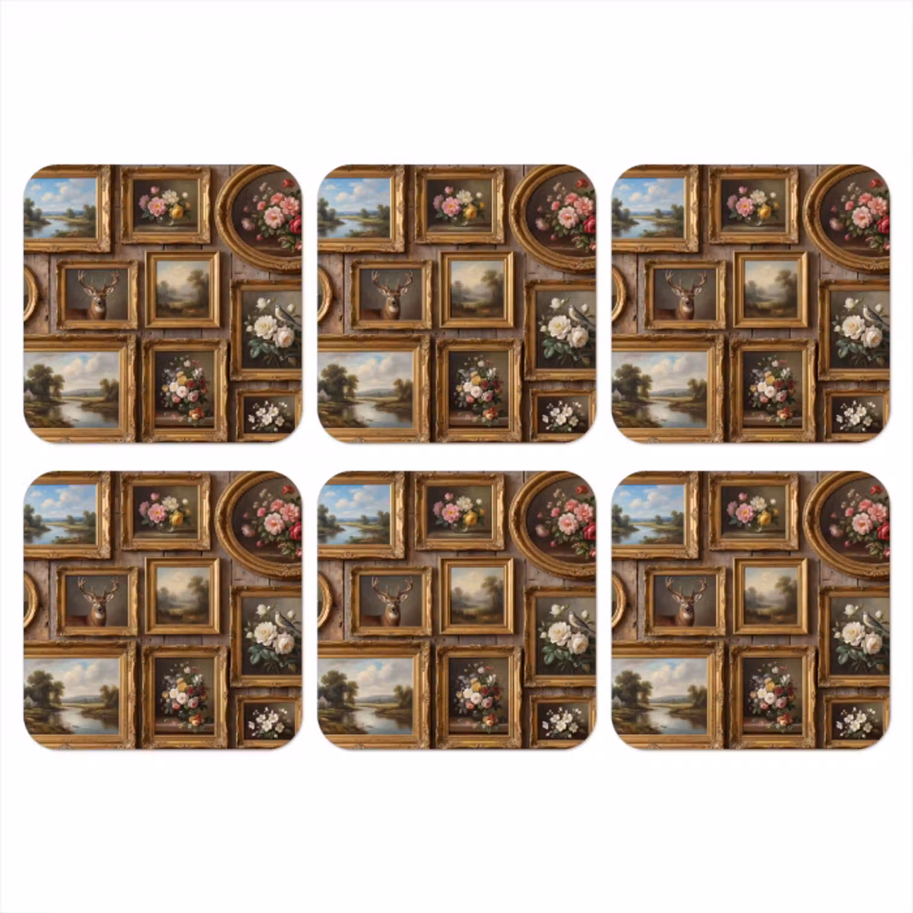 Bloemen - Rozen - Klassiek - Vaas - Kleurrijk onderzetter kurk middel -3d