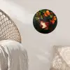 Vrouw - Rood - Groen - Druiven Wandcirkel behangsticker klein -sfeer4