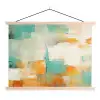 Kunst - Abstract - Blauw - Wit textielposter latten blank klein -3d
