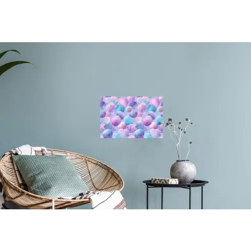 Schelpen - Paars - Blauw - Patroon Muursticker klein -plant