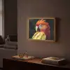 Close-up - Papegaai - Veren - Oranje Light Box met batterij (Wandlamp) middel -sfeer1