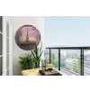 Doorkijk - Parijs - Eiffeltoren - Roze - Kersenbloesem Wandcirkel tuinposter met ringen klein -buiten1