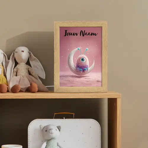 Maan - Monster - Roze Light Box met kabel (Kinderlampje) klein -sfeer2_kind