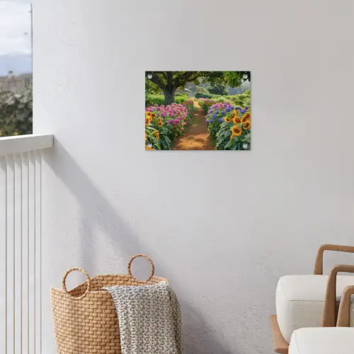 Kleurrijk Tuinpad tuinposter los doek klein -sfeer8