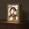 Illustratie - Vrouw - Madeliefjes - Wit Light Box met kabel (Tafellamp) klein -z3d_website