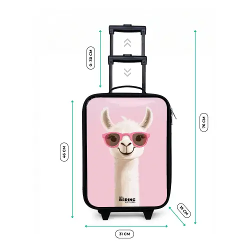 Lama - Wit - Zonnebril - Wimpers Kinderkoffer - Zwart klein -productfoto_formaten