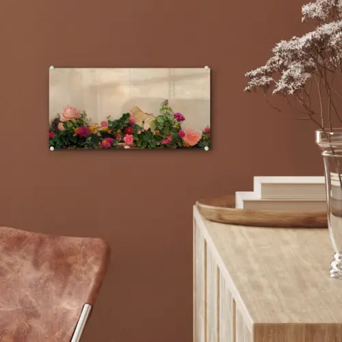 Rozen - Muur - Vintage plexiglas 5mm klein -sfeer5