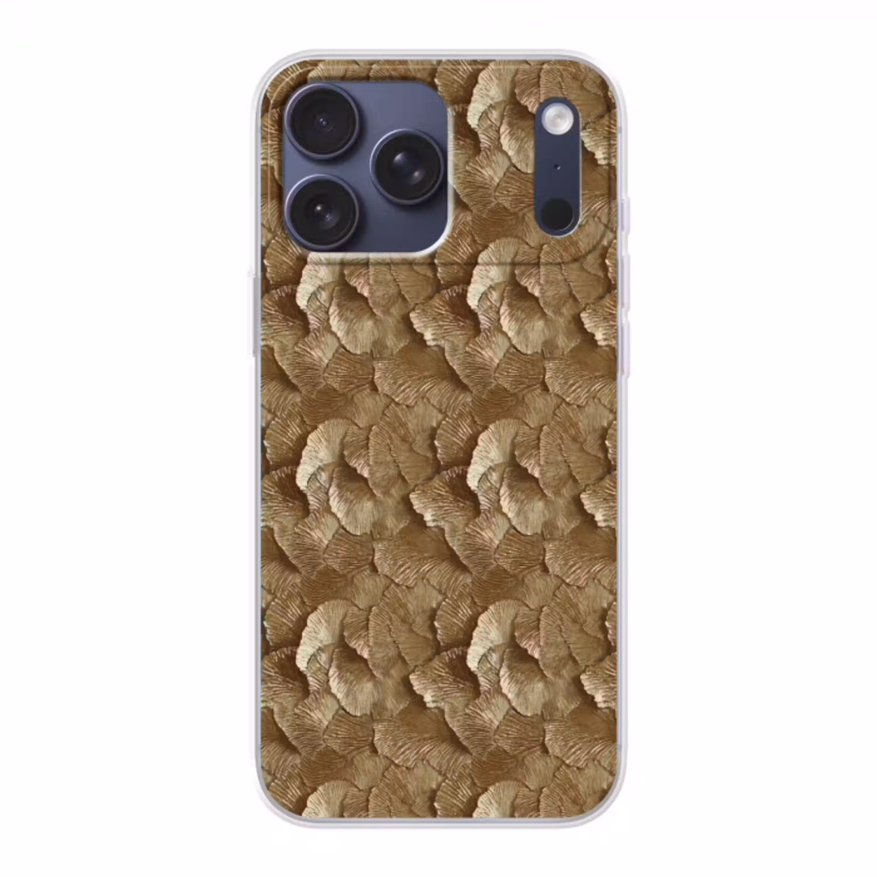 Organisch - Patroon - Bladeren - Goud Telefoonhoesje iPhone 17 Pro Max klein 879 -3d