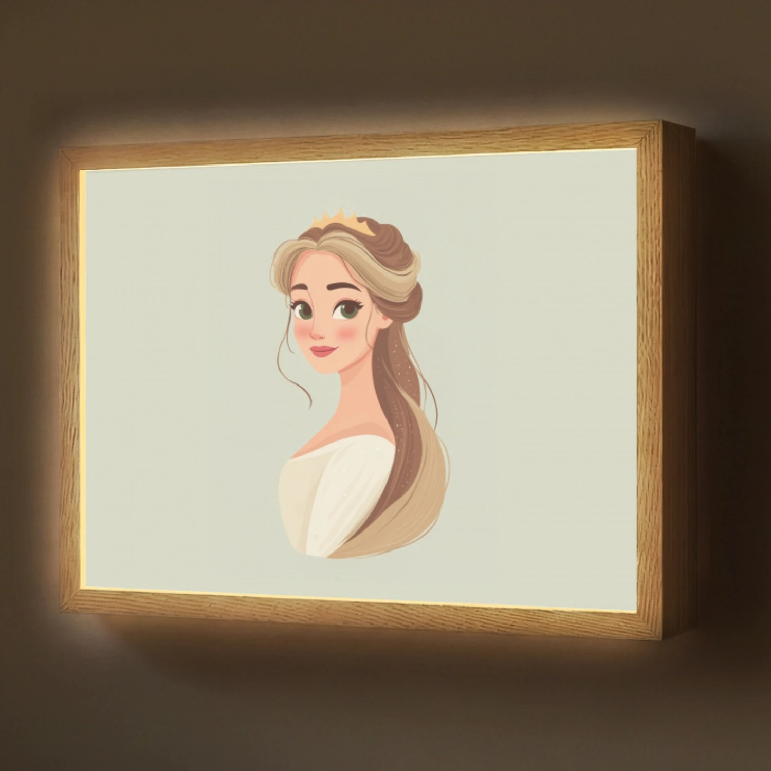 Prinses - Tiara - Groen Light Box met batterij (Wandlamp) middel -z3d_website