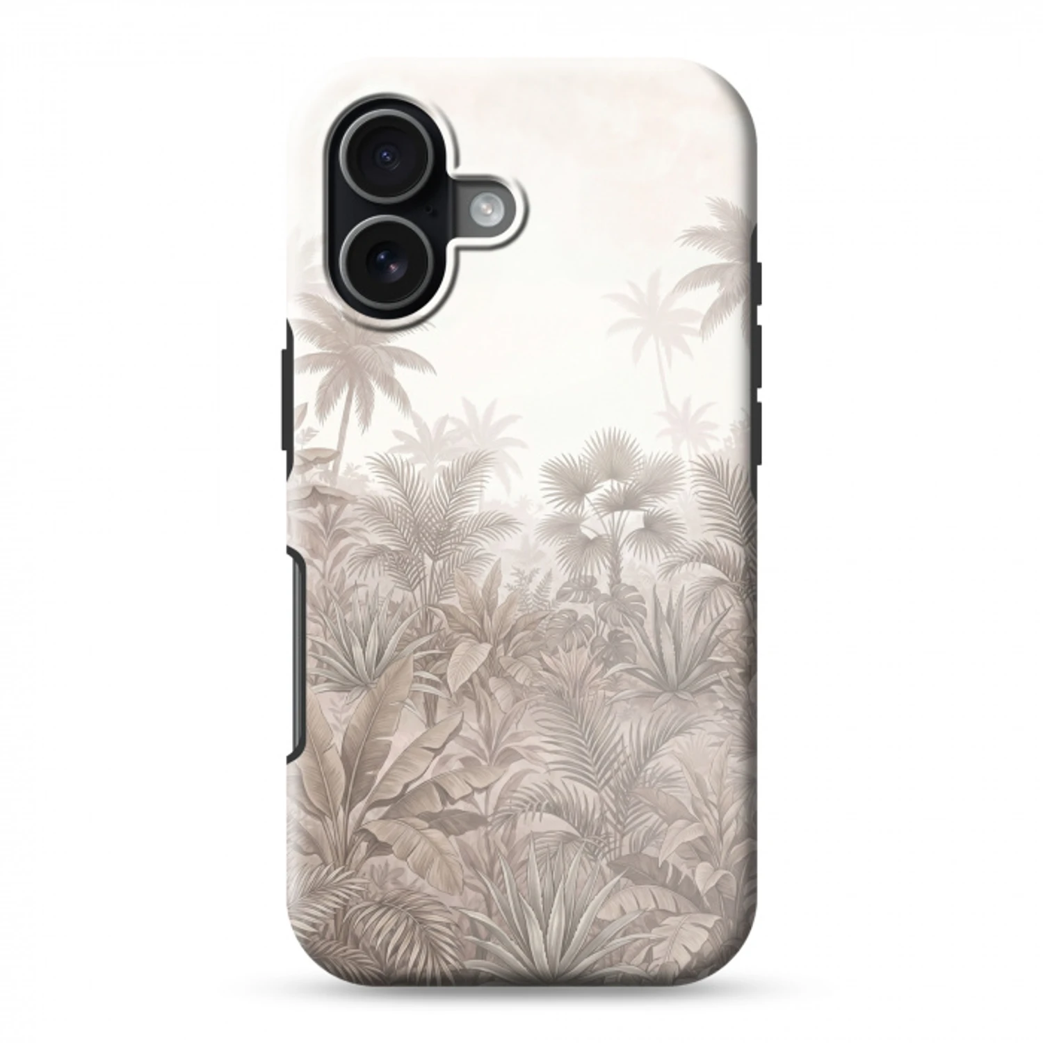 Jungle - Tropisch - Natuur -Vintage - Beige Toughcase MagSafe Apple iPhone 17 klein -3d