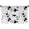 Abstract - Zwart - Wit - Diversiteit Wandkleed katoen klein 269 -zz3d