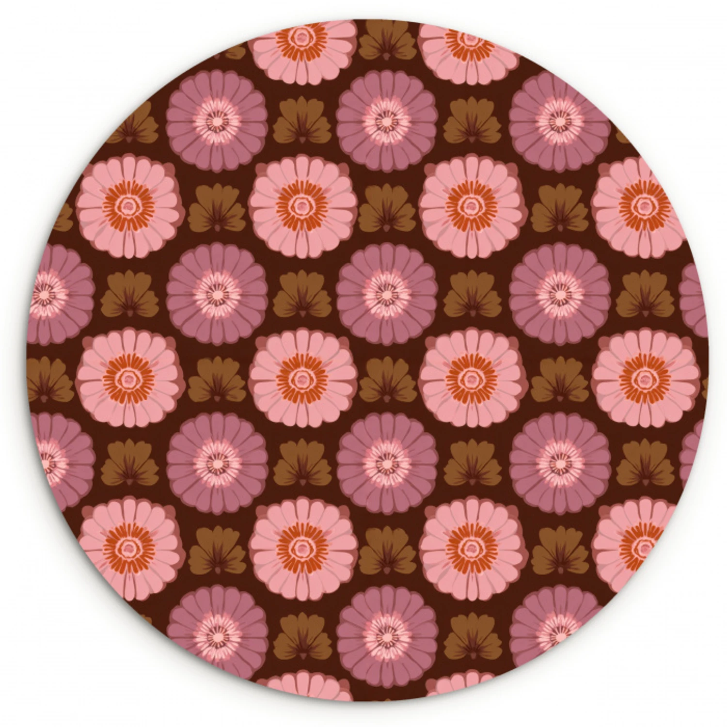 Retro - Madelief - Roze Wandcirkel kunststof plaat 5mm dik klein 188 -3d