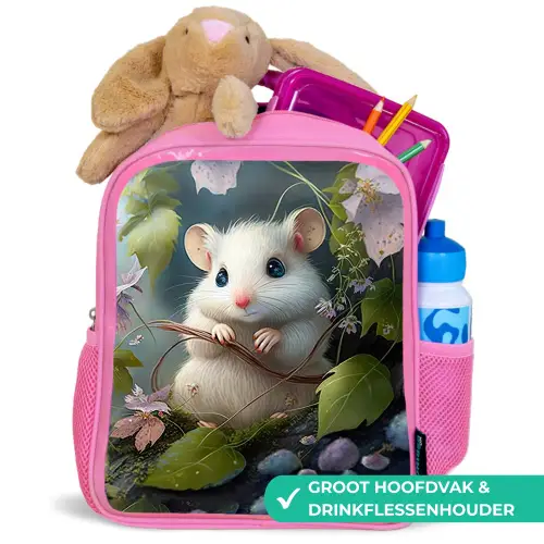 Muffin Muisje Kinderrugzak - Roze middel -inhoud_NL