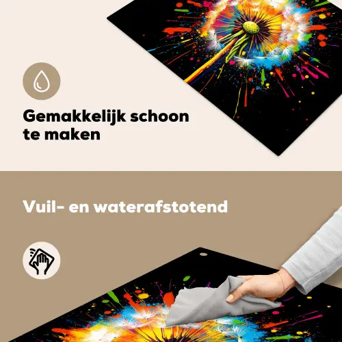 Paardenbloem - Graffiti - Kleurrijk - Bloemen - Natuur Inductie beschemer met haakjes klein -ky-schoon-nl