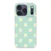 Madeliefjes - Pastel - Wit - Groen - Bloemen patroon Telefoonhoesje iPhone 17 Pro klein -3d