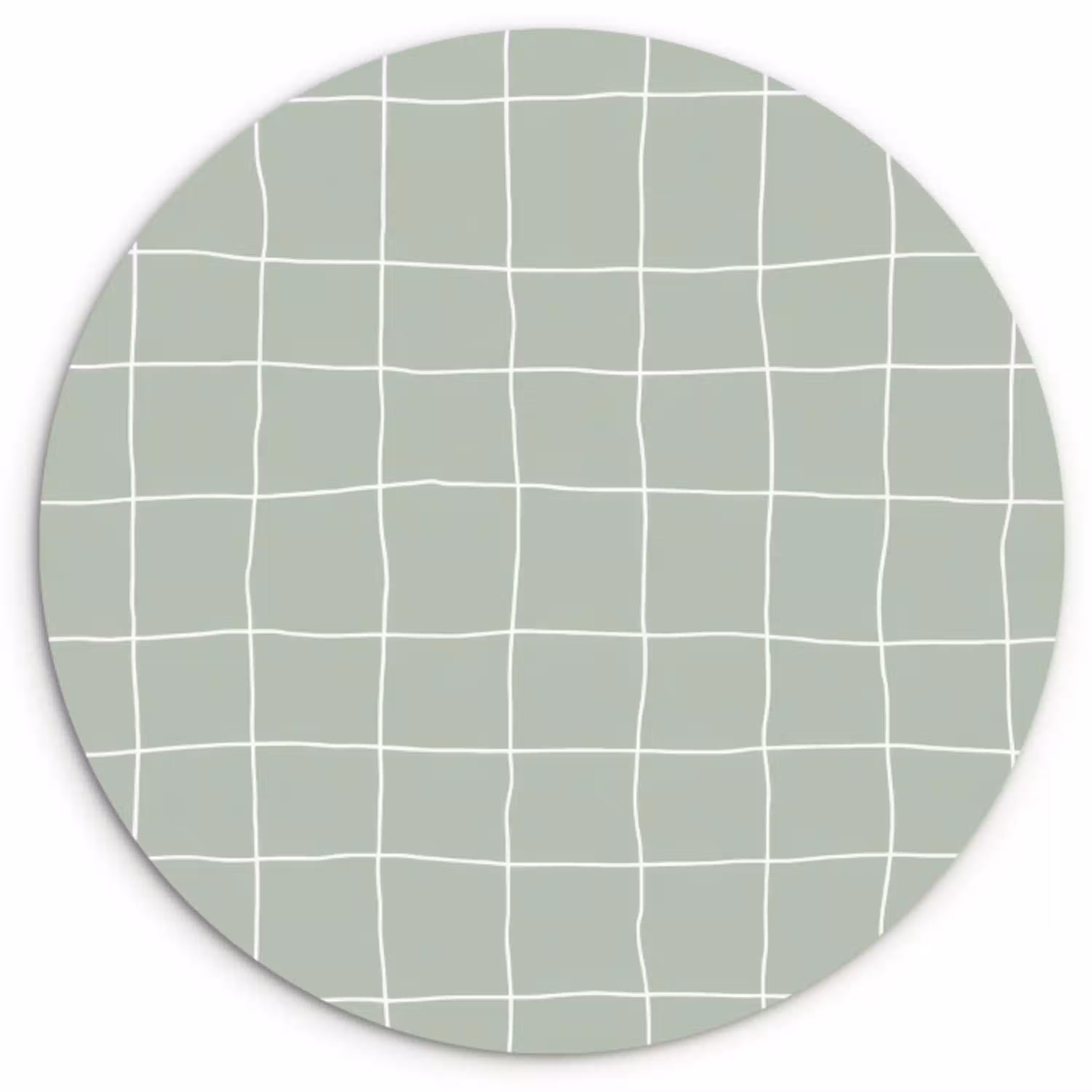 Ruitpatroon - Golvend - Groen Wandcirkel kunststof plaat 5mm dik klein 188 -3d