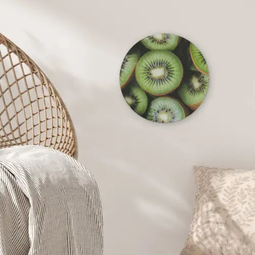 Kiwi - Fruit - Groen Akoestische PET Vilt - Rond klein -sfeer4