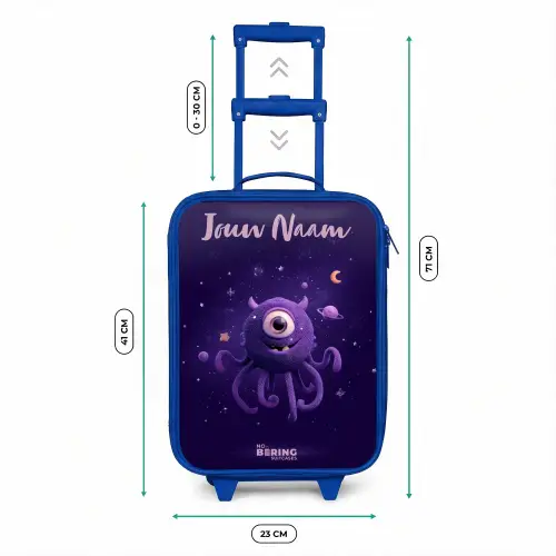 Kosmisch tentakelmonster Kinderkoffer - Blauw klein -productfoto_formaten
