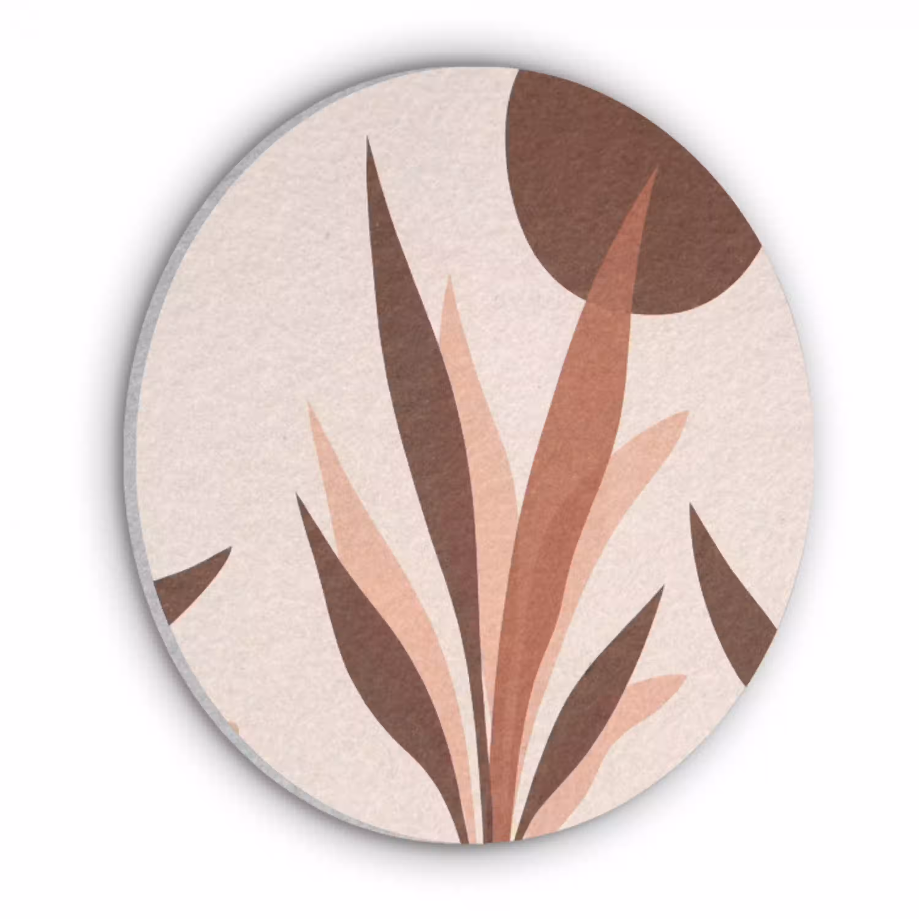 Planten - Abstract - Natuur - Bruin Akoestische PET Vilt - Rond klein -3d