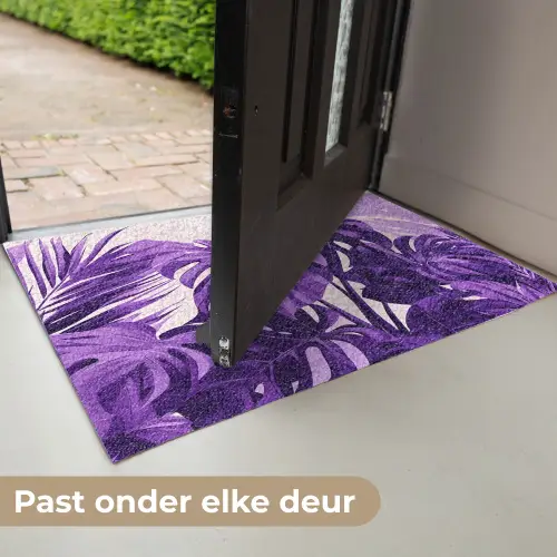Bladeren - Paars - Tropisch - Abstract Deurmat klein -USP_NL