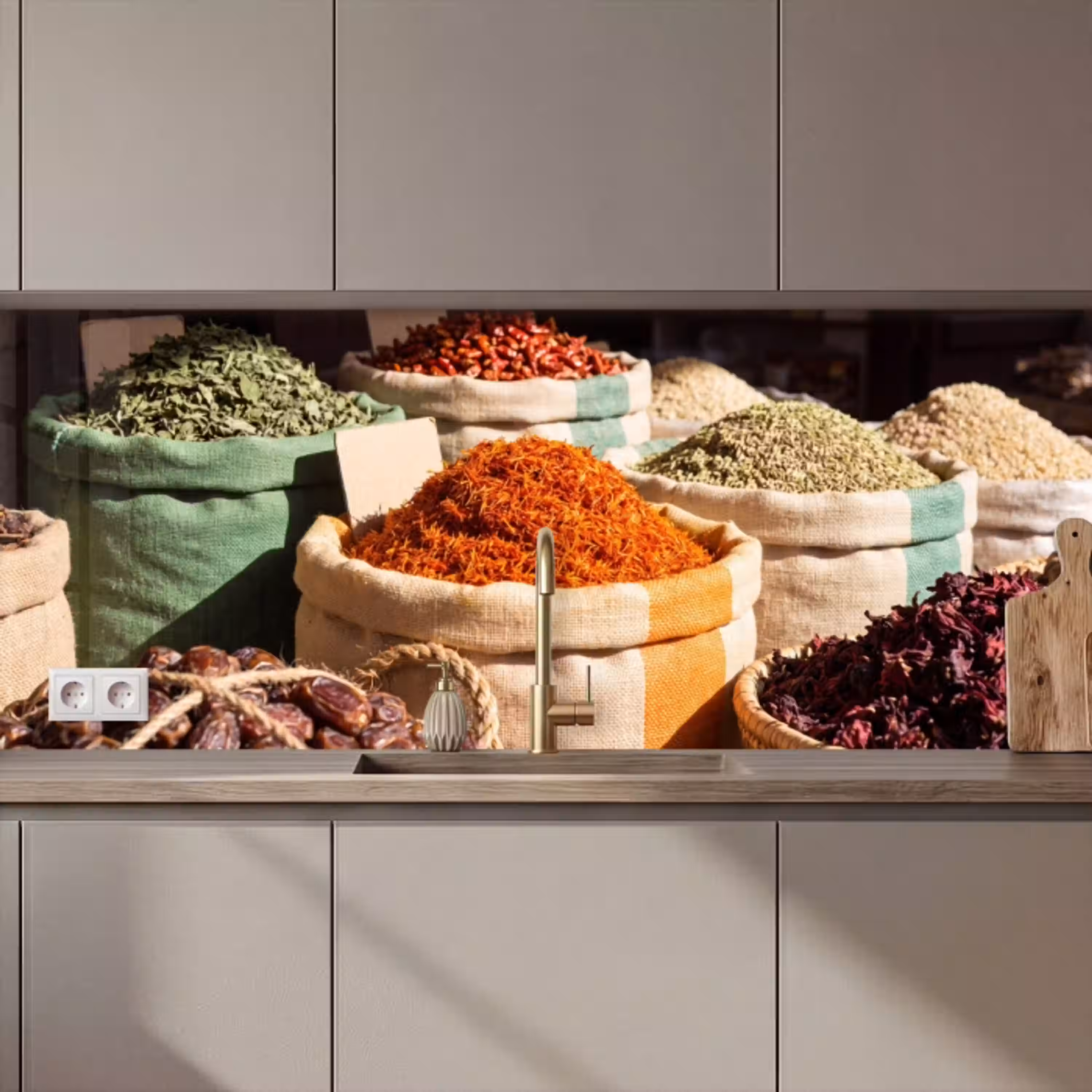 Kruiden - Markt - Kleurrijk keuken achterwand 2 middel zz_3dshopping