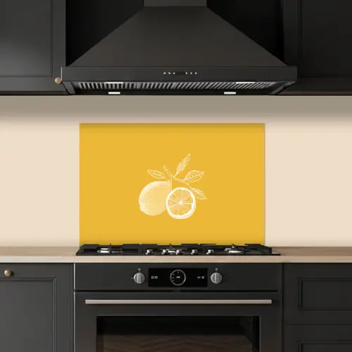 Citroenen - Illustratie - Minimalistisch - Geel keuken achterwand spatscherm klein -sfeer1