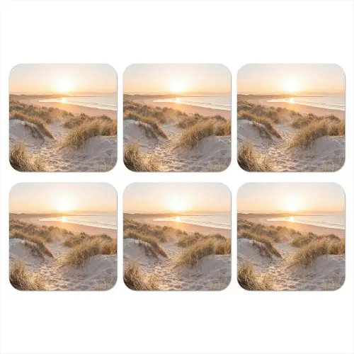 Duinen - Strand - Zee onderzetter kurk middel -3d