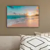 Zonsondergang - Strand - Zee - Zomer - Blauw canvas 2cm klein -sfeer3