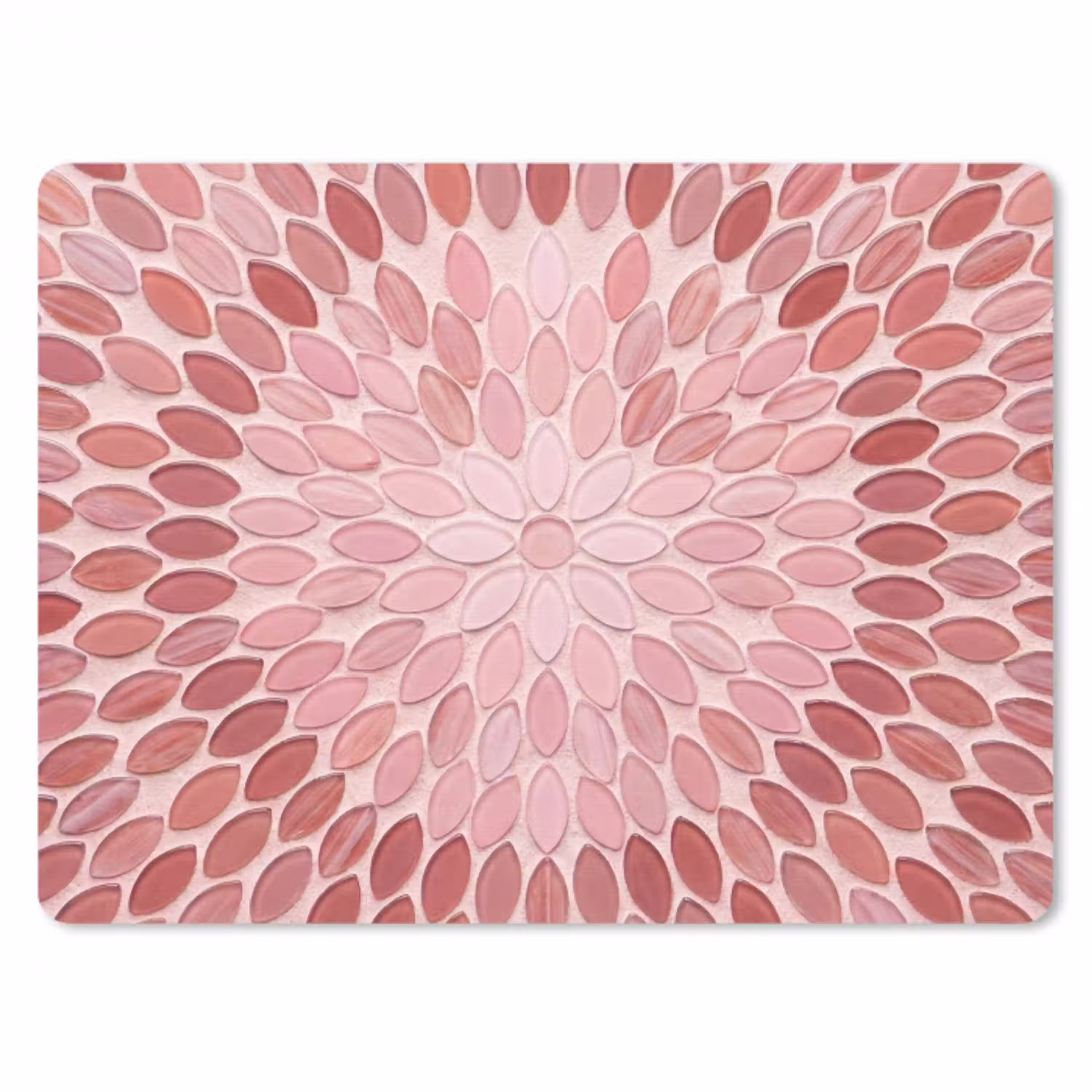 Patroon - Mozaïek - Ovaal - Abstract - Roze muismat rubber klein -3d