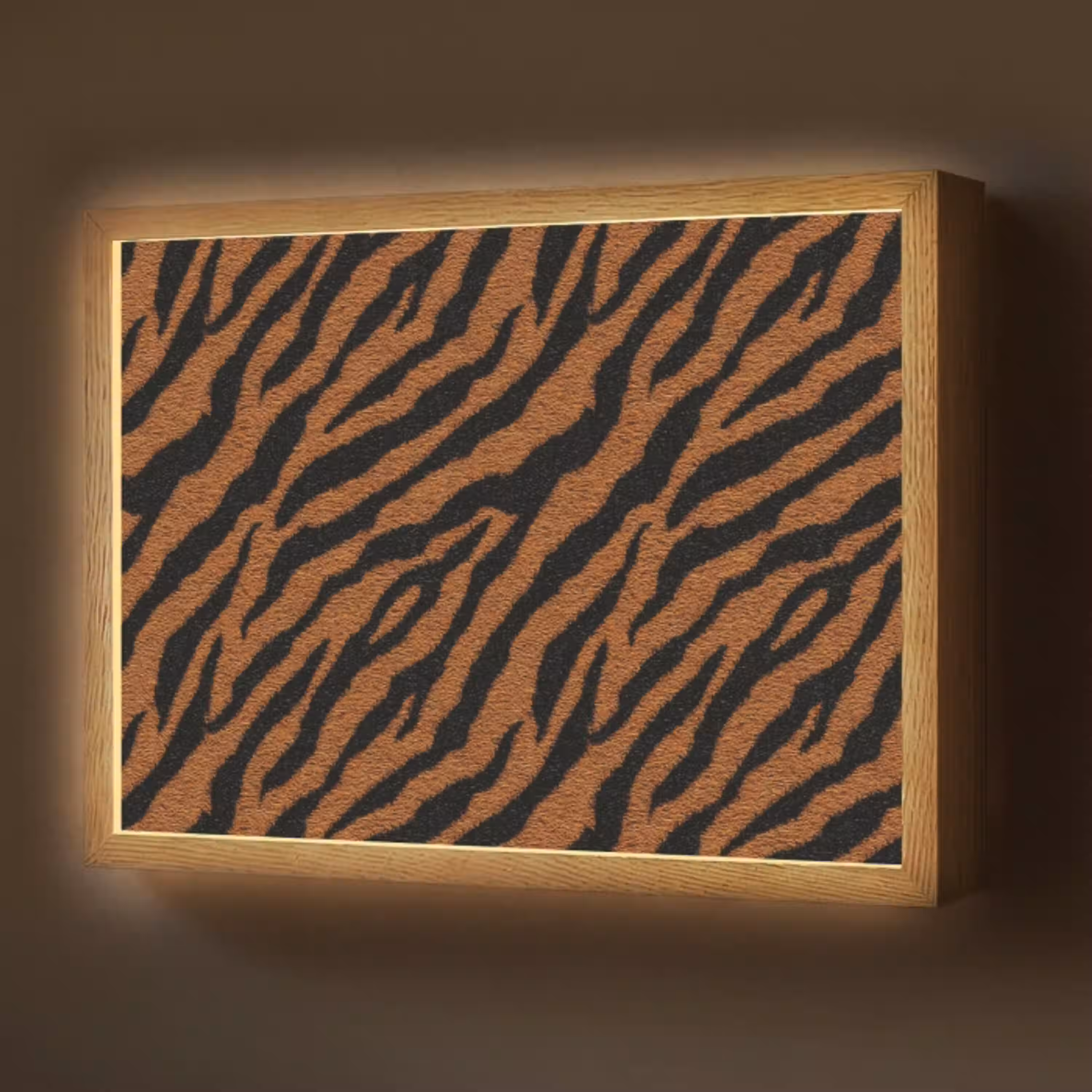 Tijger - Vacht - Zwart Light Box met batterij (Wandlamp) middel 907 -z3d_website