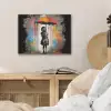 Meisje - Kunst - Paraplu - Graffiti - Kleuren - Muur PET vilt klein -sfeer3