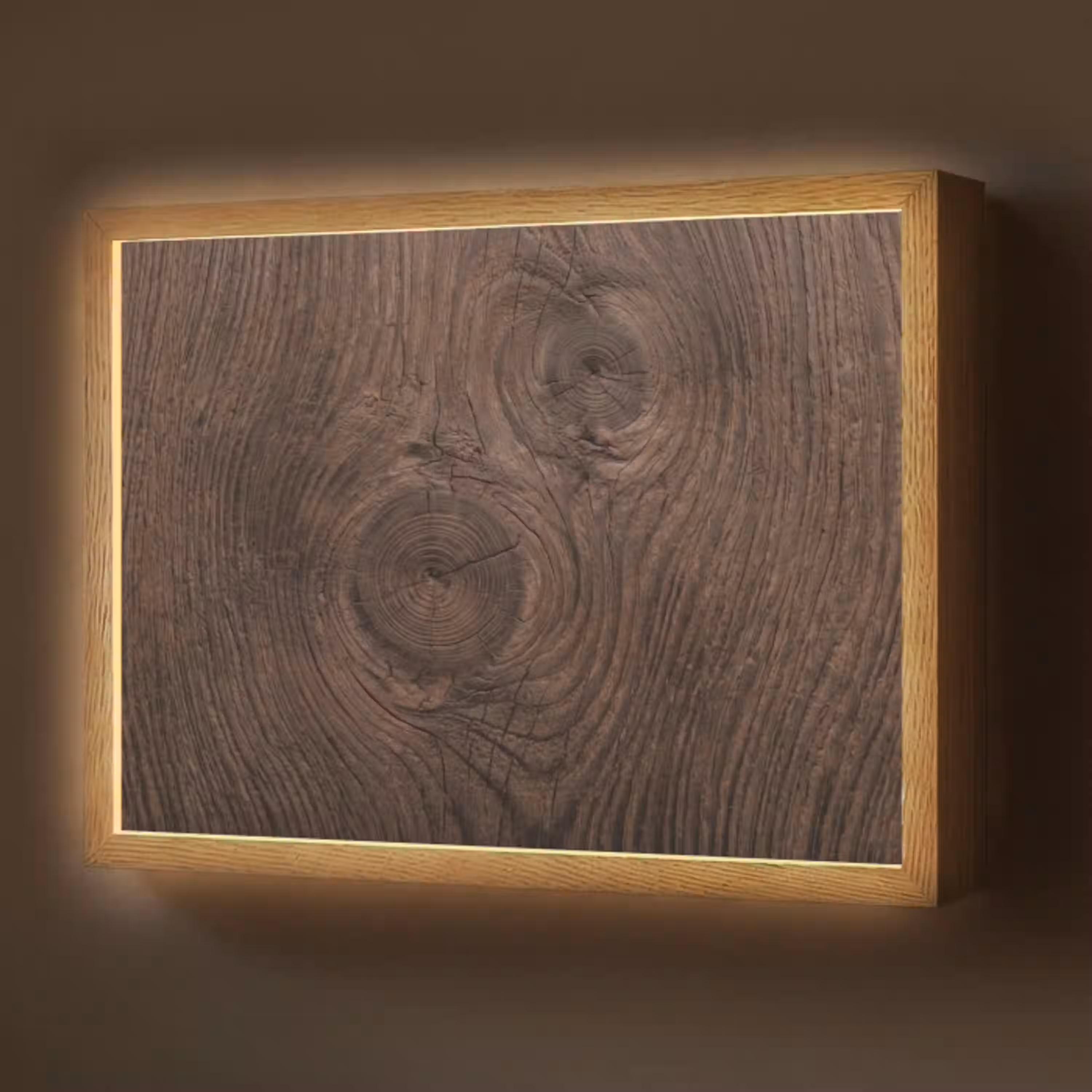 Houtnerf - Textuur - Patroon - Bruin - Rustiek Light Box met batterij (Wandlamp) middel -z3d_website