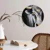Stier - Hoorns - Snuit - Goud Wandcirkel kunststof plaat 5mm dik klein -sfeer4