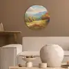 Landschap - Illustratie - Natuur Akoestische PET Vilt - Rond klein -sfeer1