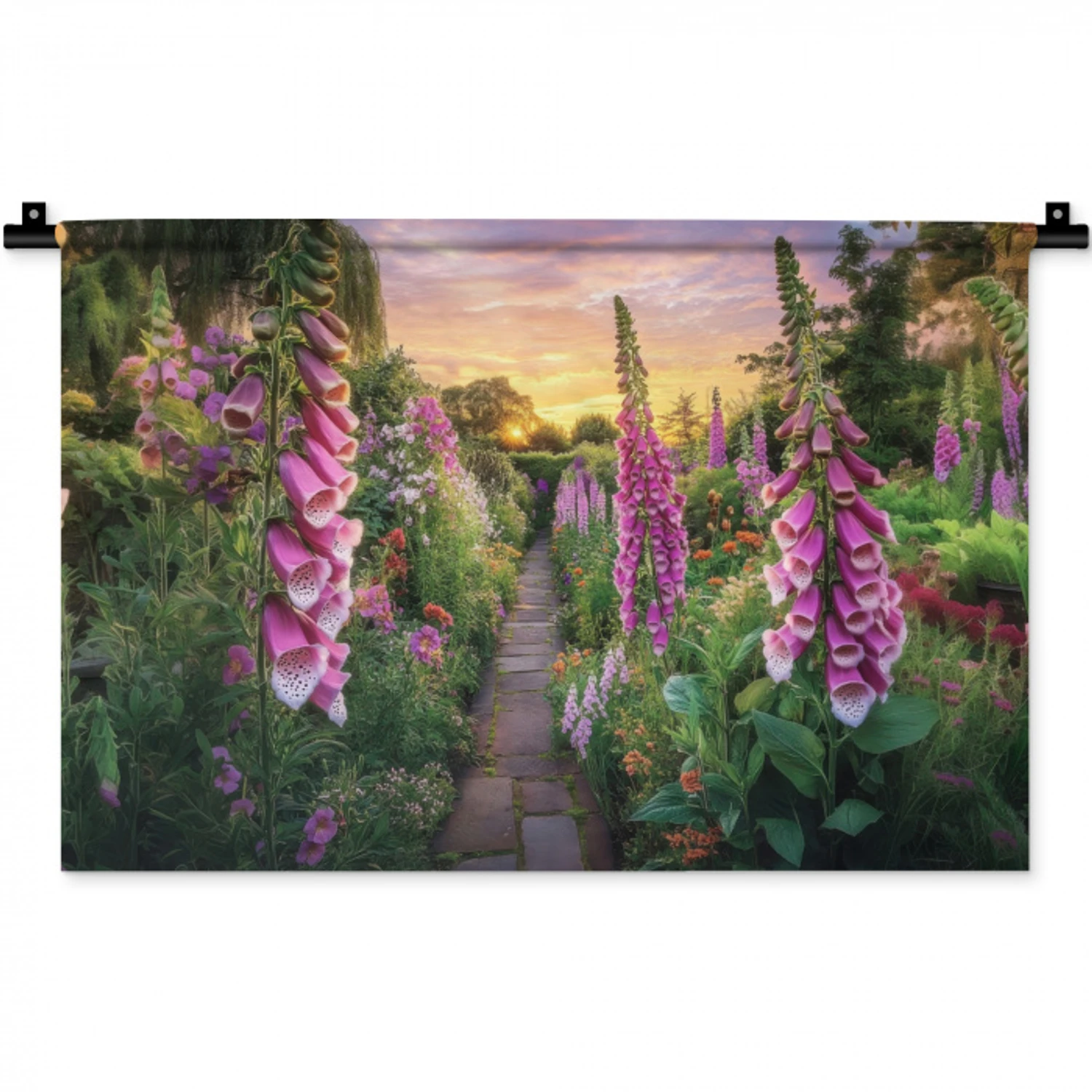 Vingerhoedskruid - Bloemen - Tuin Wandkleed katoen klein -zz3d
