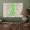 Slangenprint - SWAG - Neon - Groen PET vilt klein -sfeer2