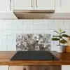 Bloemen - Wit - Grijs - Goud - Luxe keuken achterwand spatscherm klein -sfeer2