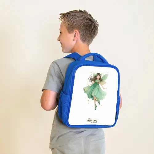 Zwevende groene elf Kinderrugzak - Blauw middel -sfeer2