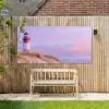 Vuurtoren - Duinen - Zonsondergang Tuinposter op houten frame 2 cm dik xxl -sfeer4