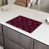 Bloemen - Patroon - Bordeauxrood Inductie beschermer vinyl 3mm klein 276 -sfeer8