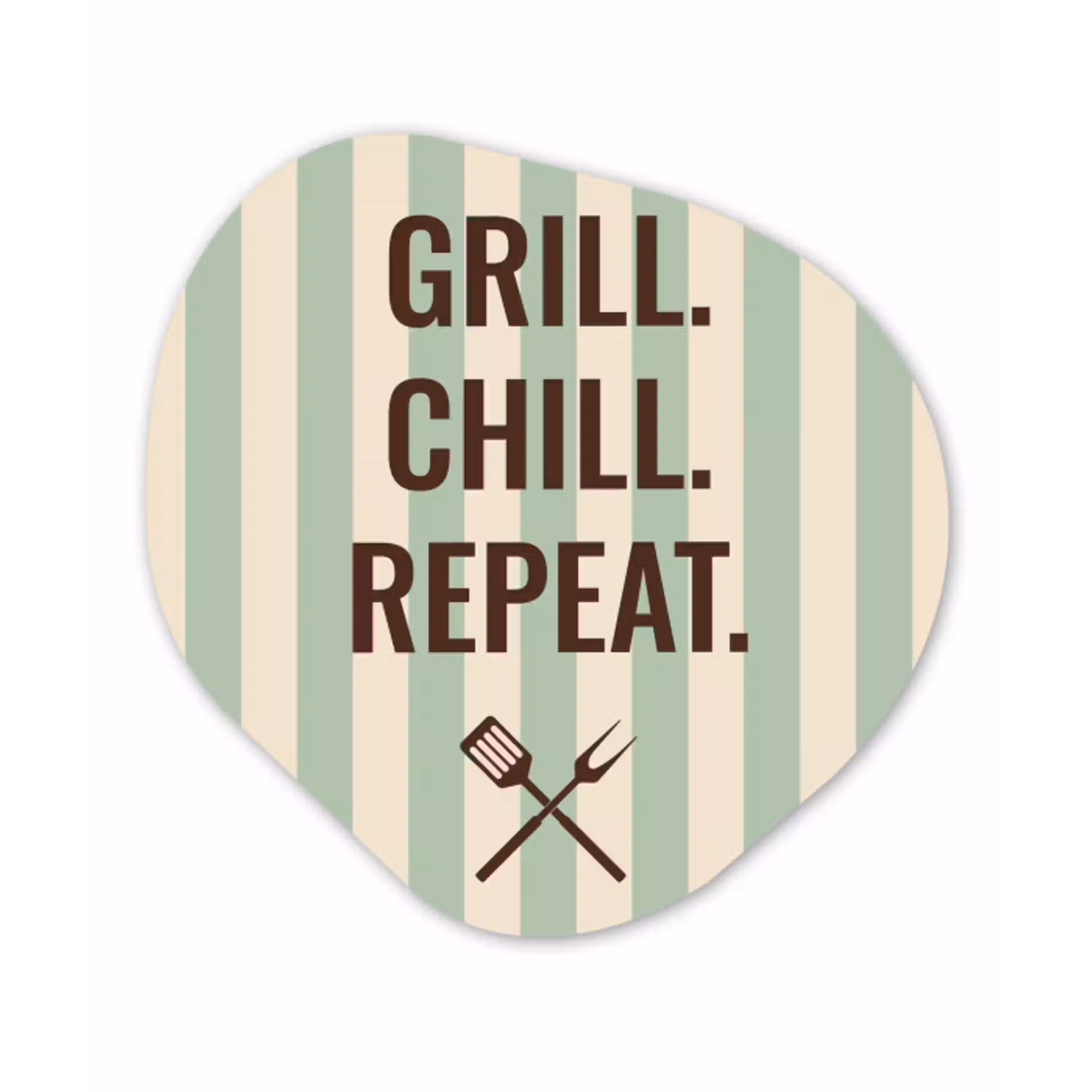 Quote - Strepen - Grill Wandcirkel Organisch Plexiglas middel -3d