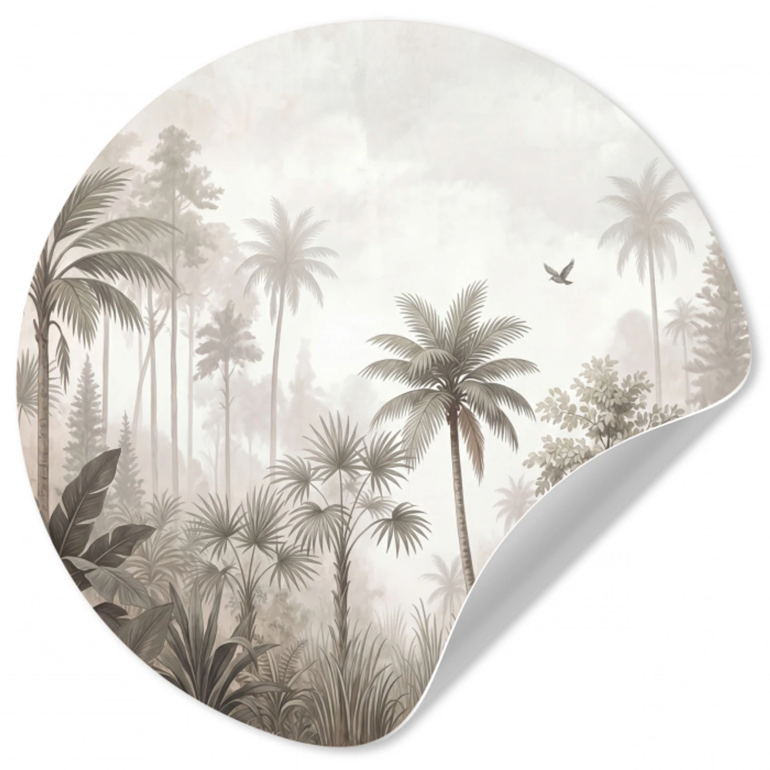 Jungle - Palmbomen - Natuur Wandcirkel behangsticker klein -3d