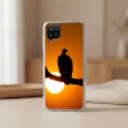 Gier - Tak - Zon - Oranje Telefoonhoesje Samsung Galaxy A12 klein -sfeer2