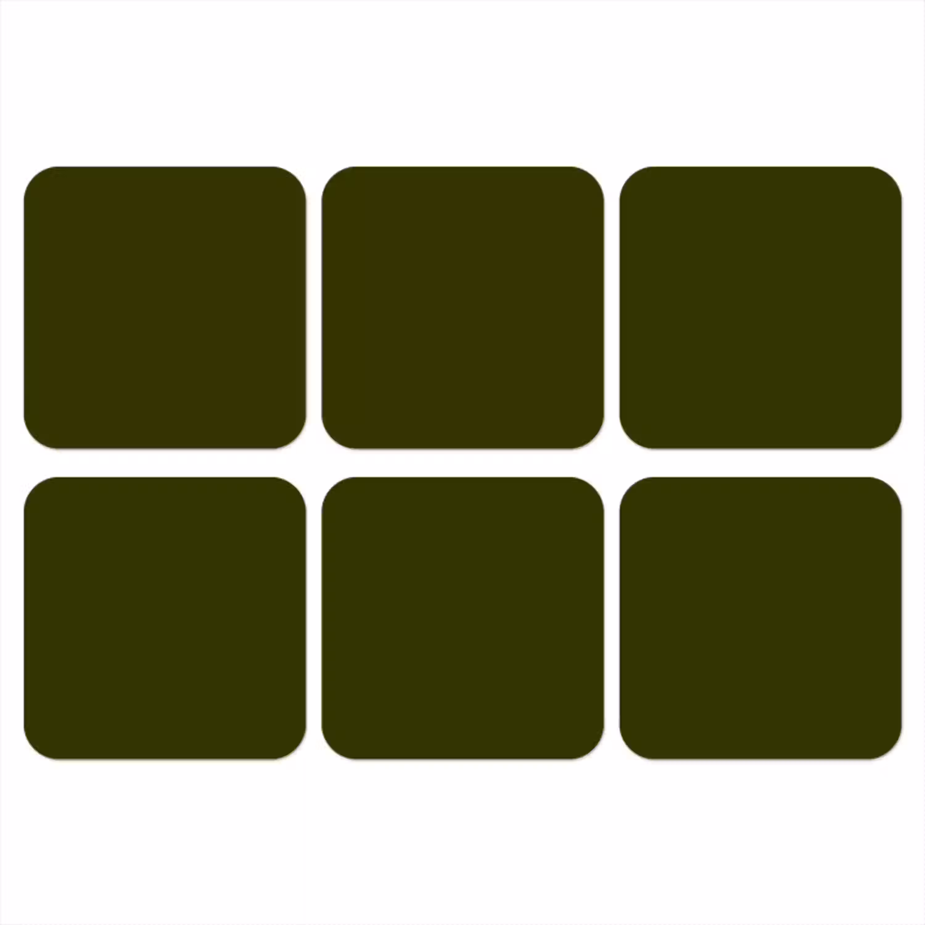 Dark  - Olive - Groen onderzetter kurk middel 366 -3d
