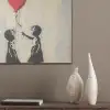Street art - Banksy - Ballon - Graffiti - Retro PET vilt klein -sfeer6_closeup